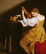 GENTILESCHI, Orazio The Lute Player (mk08) oil painting artist